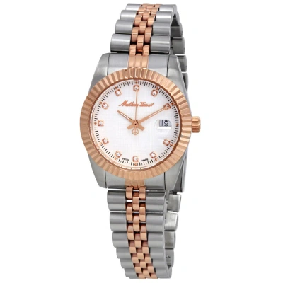 Mathey-tissot Mathey Iii Quartz Crystal White Dial Ladies Watch D810ra In Two Tone  / Gold / Gold Tone / Rose / Rose Gold / Rose Gold Tone / White