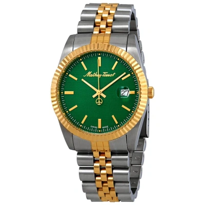 Mathey-tissot Mathey Iii Quartz Green Dial Men's Watch H810bv In Two Tone  / Gold / Gold Tone / Green / Yellow