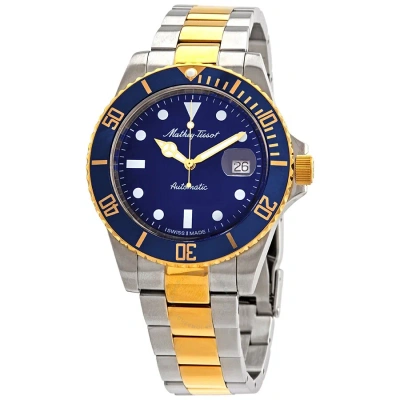 Mathey-tissot Mathey Vintage Automatic Blue Dial 42 Mm Men's Watch H9010atbbu In Two Tone  / Blue / Gold / Gold Tone / Yellow