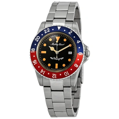 Mathey-tissot Mathey Vintage Black Dial Pepsi Bezel Men's Watch H900ar In Red   / Black / Blue