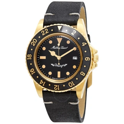 Mathey-tissot Mathey Vintage Quartz Black Dial Men's Watch H900pln In Black / Gold Tone