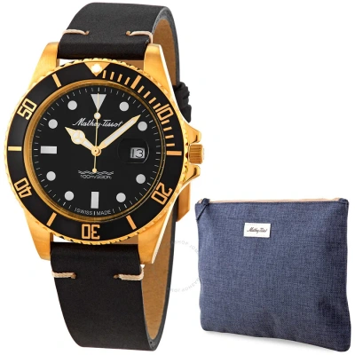 Mathey-tissot Mathey Vintage Quartz Black Dial Men's Watch H9010pln In Black / Gold Tone