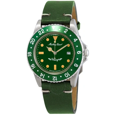 Mathey-tissot Mathey Vintage Quartz Green Dial Men's Watch H900alv In Gold Tone / Green