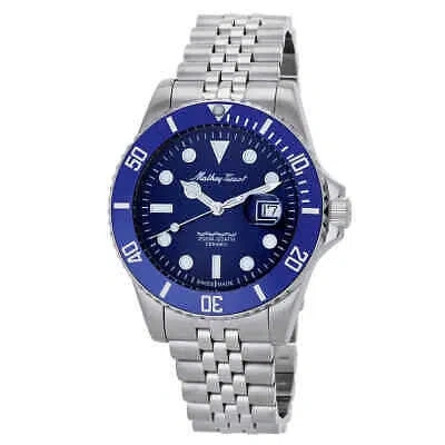 Pre-owned Mathey-tissot Mathy Ceramic Quartz Blue Dial Men's Watch H901crabu