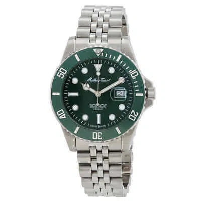 Pre-owned Mathey-tissot Mathy Ceramic Quartz Green Dial Men's Watch H901crav