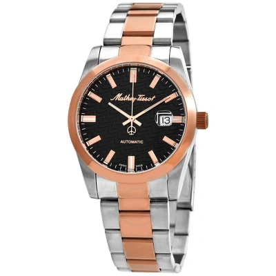 Mathey-tissot Mathy I Automatic Black Dial Men's Watch H1450atrn In Two Tone  / Black / Gold Tone / Rose / Rose Gold Tone