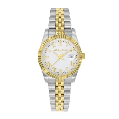 Mathey-tissot Mathy Iii Roman Quartz White Dial Ladies Watch D810bbr In Two Tone  / Gold Tone / White / Yellow