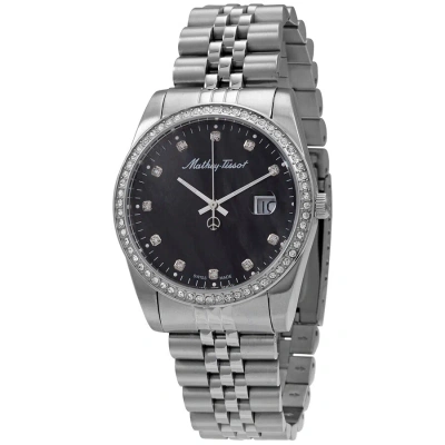 Mathey-tissot Mathy Iv Quartz Black Dial Men's Watch H709aqn In Black / Mop / Mother Of Pearl