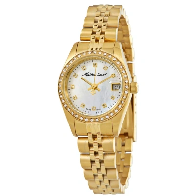 Mathey-tissot Mathy Iv Quartz Ladies Watch D709pqi In Gold / Gold Tone / Mother Of Pearl / White / Yellow