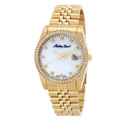 Mathey-tissot Mathy Iv Quartz Mother Of Pearl Dial Men's Watch H709pqi In Gold / Gold Tone / Mother Of Pearl / White / Yellow