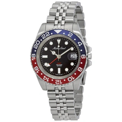 Mathey-tissot Mathy Vintage Gmt Black Dial Pepsi Bezel Men's Watch H903ar In Red   / Black / Blue