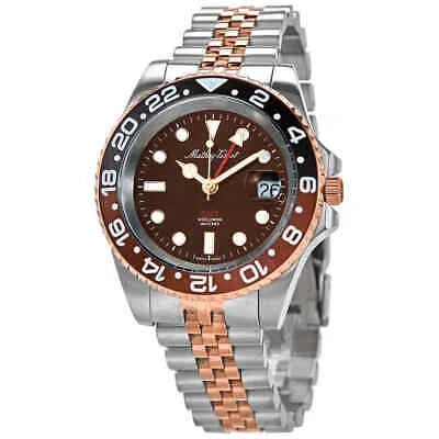 Pre-owned Mathey-tissot Mathy Vintage Gmt Two-tone Root Beer Dial Men's Watch H903rnm