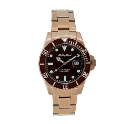 Mathey-tissot Mathy Vintage Quartz 42 Mm Brown Dial Men's Watch H9010prm In Brown / Gold Tone / Rose / Rose Gold Tone