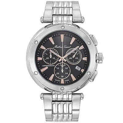 Pre-owned Mathey-tissot Mathey Tissot Men's Neptune Chrono Black Dial Watch - H912chrrn