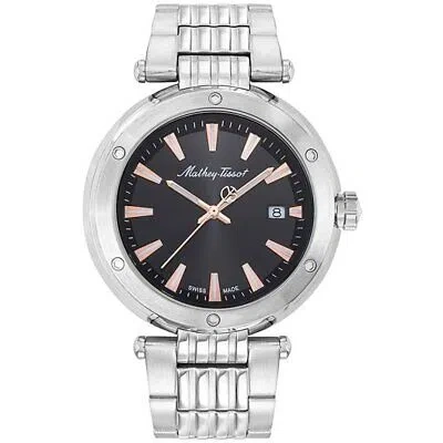 Pre-owned Mathey-tissot Mathey Tissot Mens Neptune Black Dial Watch - H912rrn