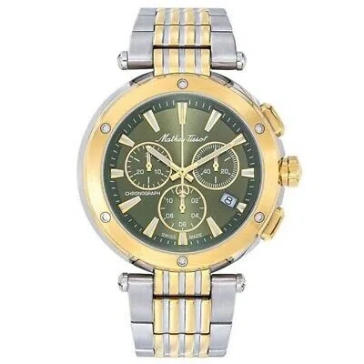 Pre-owned Mathey-tissot Mathey Tissot Mens Neptune Chrono Green Dial Watch - H912chbv