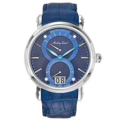 Pre-owned Mathey-tissot Mathey Tissot Mens Retrograde 1886 Blue Dial Watch - H7022abu