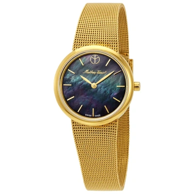 Mathey-tissot Milly Black Mother Of Pearl Dial Ladies Gold Tone Watch D403pyn In Black / Gold / Gold Tone / Mother Of Pearl / Yellow