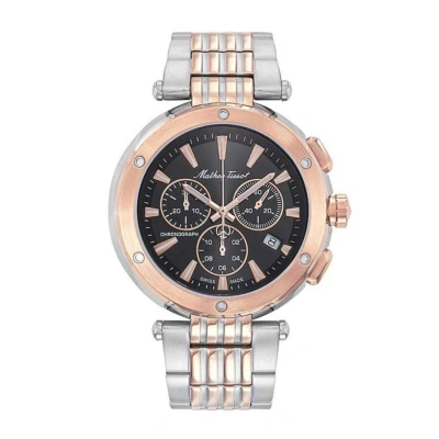 Mathey-tissot Neptune Chrono Chronograph Quartz Black Dial Men's Watch H912chrn In Two Tone  / Black / Gold Tone / Rose / Rose Gold Tone