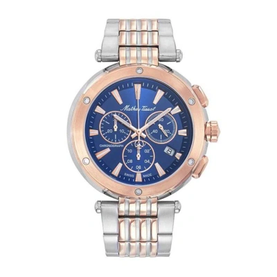 Mathey-tissot Neptune Chrono Chronograph Quartz Blue Dial Men's Watch H912chrbu In Two Tone  / Blue / Gold Tone / Rose / Rose Gold Tone