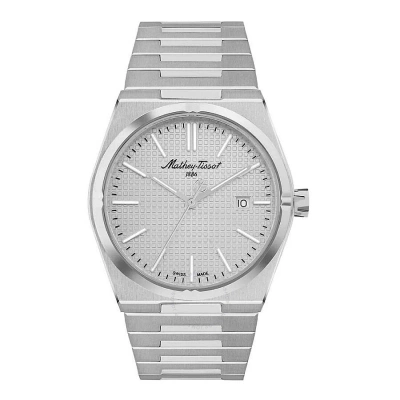 Mathey-tissot Quartz Silver Dial Men's Watch H117as In Silver / Tan
