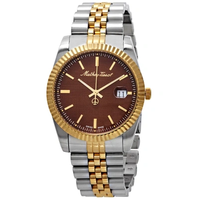 Mathey-tissot Rolly Iii Brown Dial Men's Watch H810bm In Two Tone  / Brown / Gold / Gold Tone / Yellow