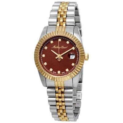 Mathey-tissot Rolly Iii Crystal Brown Dial Ladies Watch D810bm In Two Tone  / Brown / Gold / Gold Tone / Yellow