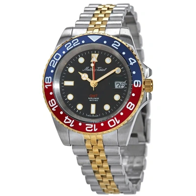 Mathey-tissot Rolly Vintage Gmt Two-tone Black Dial Pepsi Bezel Men's Watch H903bbr In Red   /  Two Tone  / Black / Blue / Gold / Gold Tone