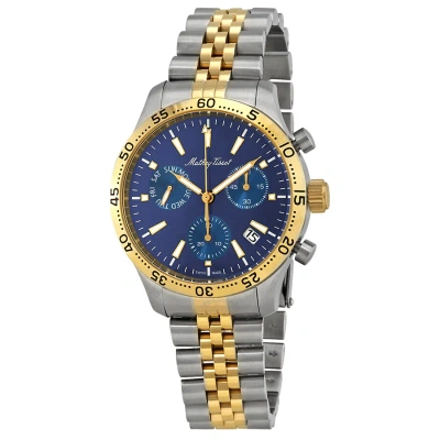 Mathey-tissot Type 22 Chronograph Blue Dial Men's Watch H1822chbu In Two Tone  / Blue / Gold Tone / Yellow