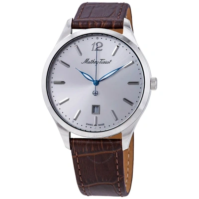 Mathey-tissot Urban Silver Dial Men's Watch H411as In Blue / Brown / Silver