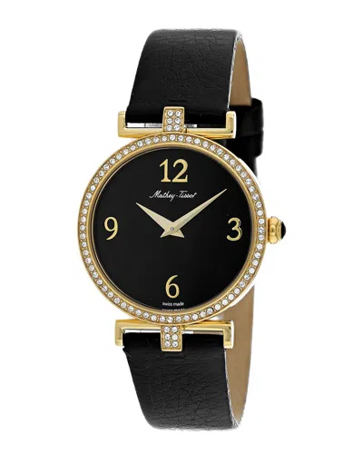 Mathey-tissot Women's Gaia Black Dial Watch In Gold