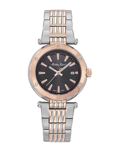 Mathey-tissot Women's Neptune Black Dial Watch In Gold