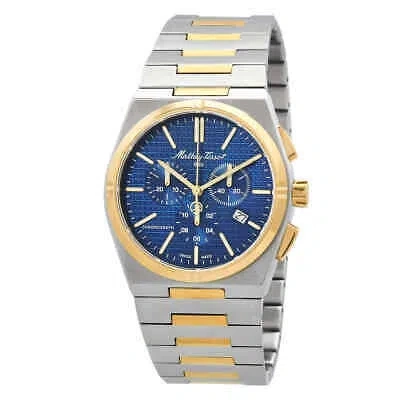 Pre-owned Mathey-tissot Zoltan Chrono Chronograph Quartz Blue Dial Men's Watch H117chbbu