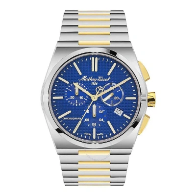 Mathey-tissot Zoltan Chrono Chronograph Quartz Blue Dial Men's Watch H117chbbu In Two Tone  / Blue / Gold Tone