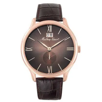 Mathey-tissot Men's Edmond Brown Dial Watch In Gold
