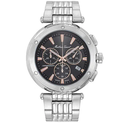 Mathey-tissot Men's Neptune Chrono Black Dial Watch In Silver