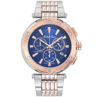 Mathey-tissot Men's Neptune Chrono Blue Dial Watch In Gold