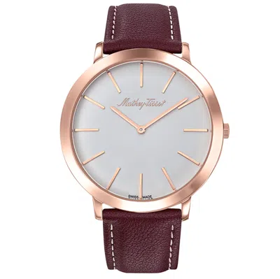 Mathey-tissot Darius White Dial Brown Leather Men's Watch H7915pi In Brown / Gold Tone / Rose / Rose Gold Tone / White