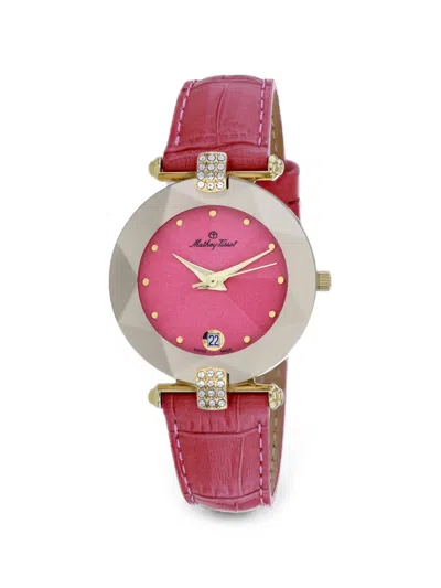 Mathey-tissot Pyramide Leather-strap 33mm Watch In Multi
