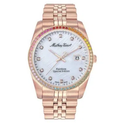Mathey-tissot Women's Rainbow White Dial Watch In Gold