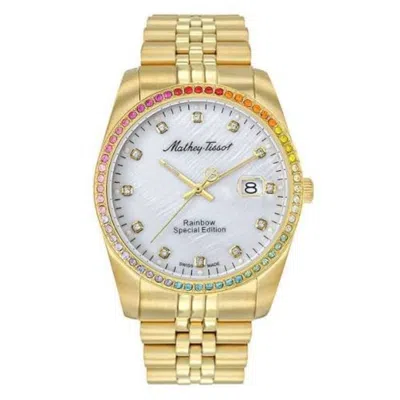 Mathey-tissot Women's Rainbow White Dial Watch In Gold