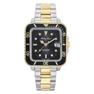 Mathey-tissot Women's Vintage Black Dial Watch In Yellow