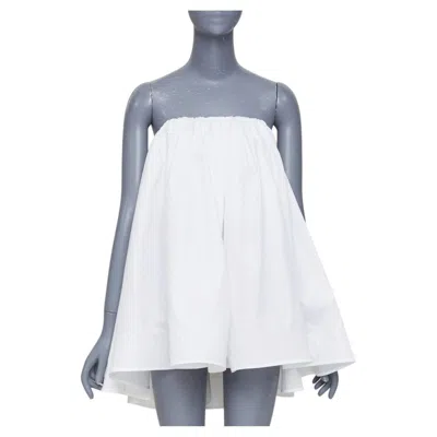 Pre-owned Maticevski 2016 Profound White Crisp Cotton Babydoll High Low Tunic Top Aus8 S