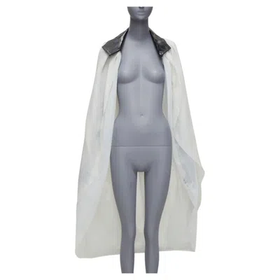 Pre-owned Maticevski 2019 Focus White 100% Silk Patent Collar High Low Cape Au8 M