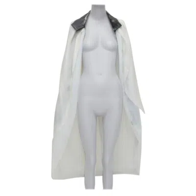 Pre-owned Maticevski 2019 Focus White 100% Silk Patent Collar High Low Cape Au8 M