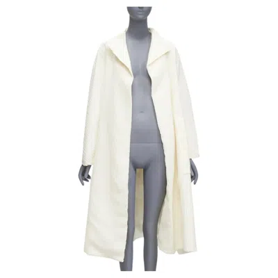 Pre-owned Maticevski 2021 Prestige Cream 3d Collar Pocketed Side Slit Coat Aus10 S In White