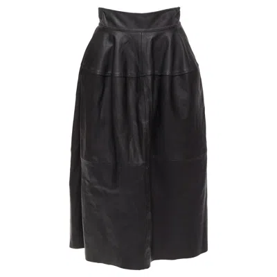 Pre-owned Maticevski 2021 Tavolara Leather Rounded Hip Silhouette Midi Skirt Aus10 M In Black