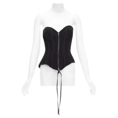 Pre-owned Maticevski 2022 Fable Bustier Black Contour Seam Boned Corset Top Aus10 M