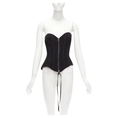 Pre-owned Maticevski 2022 Fable Bustier Black Contour Seam Boned Corset Top Aus10 M