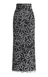 Maticevski Ada Metallic Pencil Midi Skirt In Silver